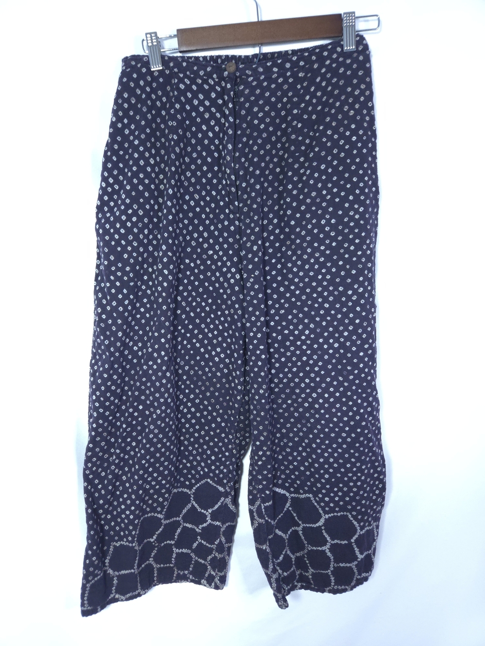 Meeru Kumar Navy & White Geometric Print 100% Cotton Pants – Size L